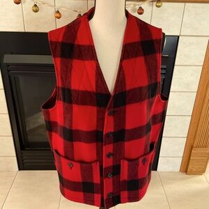 Vintage Woolrich Buffalo Plaid Men’s Button Down Vest, Sz M